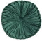 YSN Home Collection - Wunderschönes Kissen Zierkissen Samt Gefühl plissiert mit eleganter Knopfraffung Rund (grün, 1)