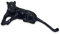 WitnyStore Winzige 10,2 cm schwarze ruhende Panther-Figur – Miniatur-Figur, handgefertigt, Keramik, Panthera, Wildkatzen, Löwe, Tiger, Jaguar, Leopard, Panther, Tier, kleine Porzellan, dekorative
