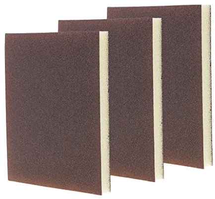 Baoblaze 3 Schleifschwamm Schaum Schwamm Blöcke Hand Schleifen Werkzeug für Holz, Glas, aus aus, Farbe, Kunststoffe, Extra Fein, 400-600 Grit