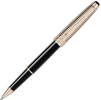 Montblanc Black Resin Meisterstueck Doue Geometry 118093 Rollerball Pen