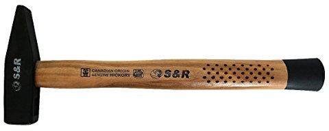 S&R Martello da Fabbro 200 gr Martello Tedesco con Manico in Legno di Hickory Canadese di Alta Qualità.