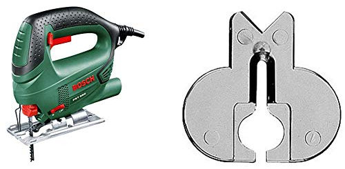 Bosch PST 650 Seghetto Alternativo Compact Easy, Nero/Green + Bosch 2607010079 - Paraschegge, 5 pezzi