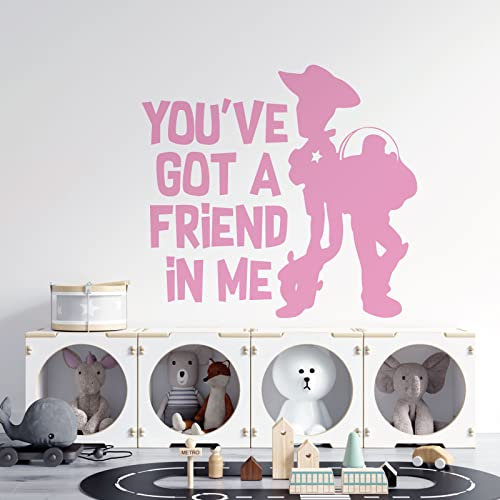 Woody and Buzz Wandaufkleber You've Got a Friend in Me, Disney Toy Story inspiriert, Pink