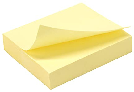 WAYTEX 931641 Notes autocollantes mini bloc de 100 feuilles jaune 75 mm x 125 mm adhésives repositionnables