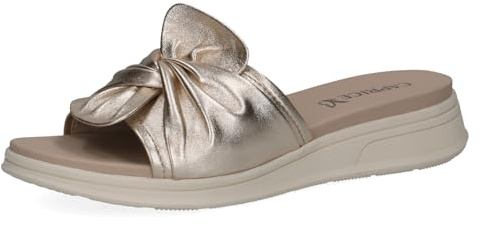 Caprice Damen Sandale aus Leder, Metallic (LT.Gold Metal.), 42