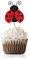 Marienkäfer-Cupcake-Topper Picks, 24 Stück Junge Mädchen rote Marienkäfer Babyparty Geburtstag Party Dekorationen