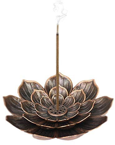 Soporte para incienso de 2 park, de aleación, accesorio para incienso, flor de loto, soporte para varillas de incienso, soporte de cobre, recipiente para incienso, soporte para incienso, accesorios