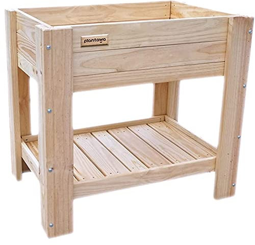PLANTAWA Mesa de Cultivo, Mesa Rectangular, Mesa de Madera para Huerto Urbano, 80 x 64 x 117 cm, Jardinera Exterior para Terraza Jardín Monta tu Huerto Grande