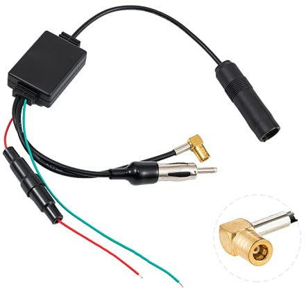 Vecys DAB+ Digital Radio Amplifier & Splitter - Active Antenna, SMB to DIN, FM/AM Radio Car Adapter