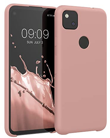kwmobile Housse Compatible avec Google Pixel 4a Coque - Housse de téléphone Protection Souple en TPU Silicone - Rose d'hiver