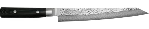 Yaxell Japanisch - Serie Zen - Filier/Sushimes - VG10 Stahl - 61 HRC - Klinge 23 cm - 37 Schichten Damaststahl - Canvas-Micarta Heft, Schwarz