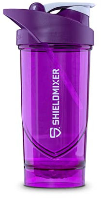 Shieldmixer Hero Pro Classic Shaker Logo Purple - BPA-frei - Gym-Zubehör - Eiweiss-Shaker - Fitness-Trinkflasche - Lila - 700ml
