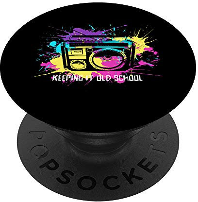 Keeping It Old-School 80s 90s Boombox Retro Music PopSockets mit austauschbarem PopGrip