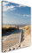 Feeby Vlies Leinwandbild Strand Holzweg Dünen Ozean 60x90 cm Druckbild Wandbild Wanddekoration Deko Wand Aesthetic Meer Sand Gras Natur Beige