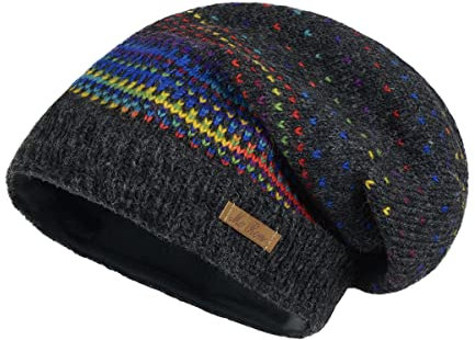 Beanie Wollmütze Modell Lance Regenbogen Anthrazit 2 95R