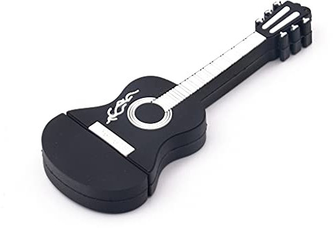 Hsthe Sea USB-Flash-Laufwerk, 32 GB, USB 2.0, niedlicher Gitarren-Stick, Cartoon-Memory-Stick, Neuheit, USB-Stick zur Datenspeicherung (Schwarz)
