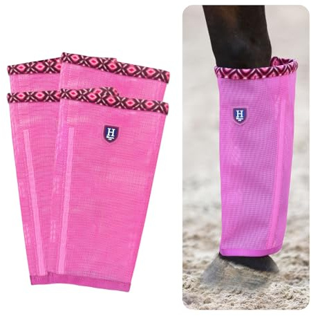 CareMaster Mesh Fly Boots for Horse Set of 4 -Hot Fuchsia