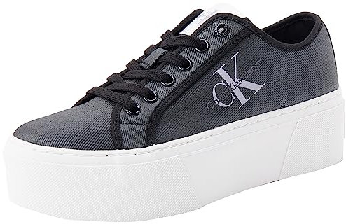 Calvin Klein Jeans Sneakers con Suola Preformata Donna Scarpe, Grigio (Black/Lavender Aura), 38 EU