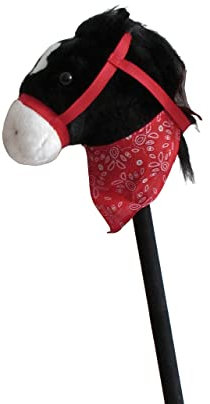 Tachan - Pferdekopf mit Stock - mit Geräuschen, um es realistischer zu Machen - Spielzeugpferd für Jungen und Mädchen - Schwarz - Dimesionen 80 cm hoch (CPA Toy Group 727T00727)