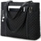 BTOOP Laptop-Tragetasche für Damen, aus Segeltuch, Handtasche, Geldbörse, Schultertasche, leichte Canvas-Laptop-Tasche für 39,6 cm (15,6 Zoll), Schwarz gesteppt