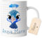 timalo® Tasse Tiere mit Namen personalisiert | Motiv Pfau Kindertasse mit Wunschname für Kinder Geschenk zur Einschulung, Weihnachten, Nikolaus | mug-t-48