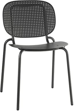 Scab Design Stuhl SI-SI DOTS aus verzinktem und lackiertem Stahl mit 2 Stühlen (Anthrazit, ohne Armlehnen)