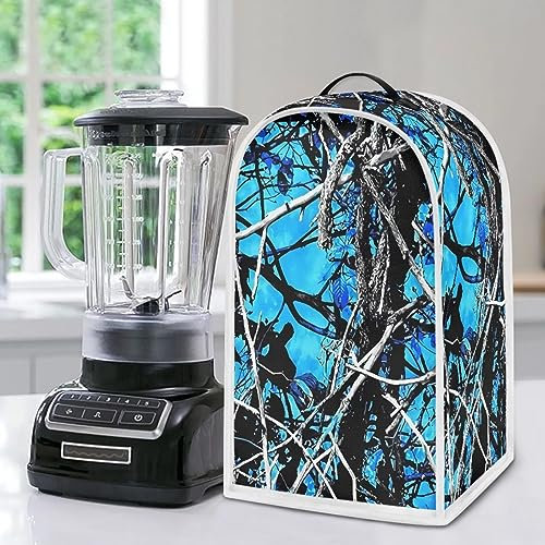 Poceacles Blue Forest Camo Print Blender Dust Cover, Blender Cover, Stand Mixer or Coffee Maker Appliance Cover, Waterproof Dust Proof Mixer Accessories Machine Washable