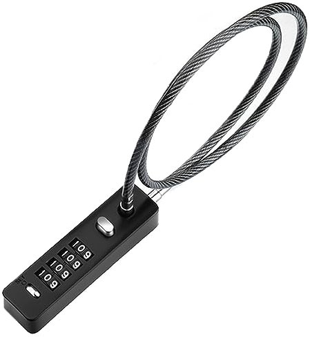 Combination Lock 4-Digit Steel Cable Small Padlock with a Combination Combination Padlocks for Luggage Suitable for Cabinet Lockers Fence Toolbox Gate Pet Doors Refrigerator Doors Helmet