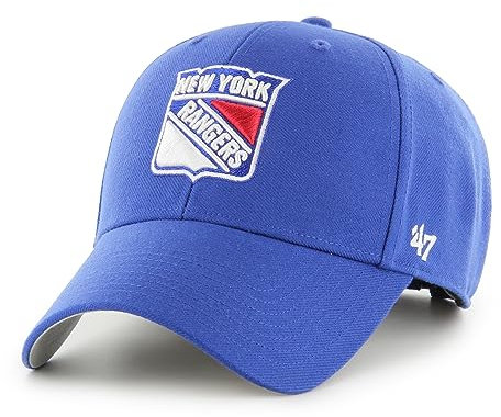 '47 NHL New York Rangers MVP Unisex-Baseballkappe, Verstellbar, Hochwertiges Design, Team Badge Logo, Black