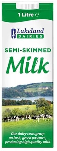 Lakkeland Dairies Semi-Skimmed Milk | 6 Pack of 1Ltr l | Long Life | Delicious & High in Protein
