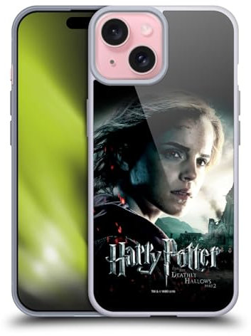 Head Case Designs Officially Licensed Harry Potter Hermione Granger Deathly Hallows VIII Gel Case [Military Grade Protection] Compatible with Apple iPhone 15 and Compatible with MagSafe