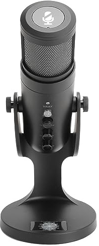ASHATA USB-Mikrofon, Kondensator-Gaming-Mikrofone für PS5, LED-Stille-Erinnerung, Echo-/Gain-Regler, Live-Streaming-Mikrofon für Gesangsaufnahmen, YouTube, Twitch Unter OS