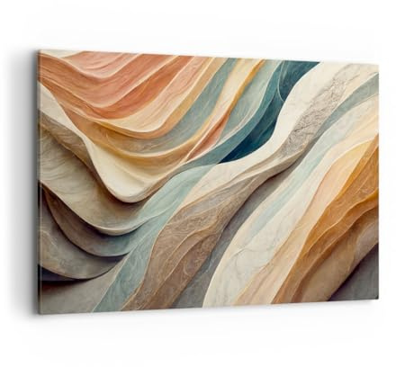 ARTTOR Leinwandbild 100x70cm Wandbild Abstrakt Pastell - 5696 | Textur Muster Hell Groß Wanddekoration Wohnzimmer Schlafzimmer Küche Wanddeko Wand Kunstdruck Wandkunst Wall Decor ARTTOR