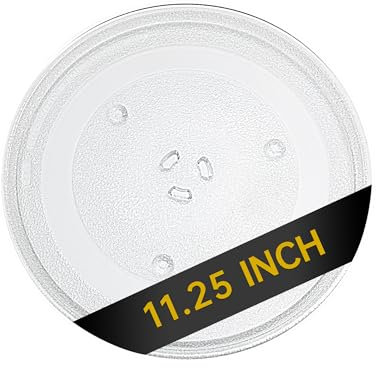 Rotaglass 11.25 Microwave Glass Turntable Plate, 11.25 / 28.6cm Microwave Tray Replacement Glass Plate, Glass Tray Replacement for LG, GE,Samsung, Magic Chef, Hotpoint, Panasonic, Kenmore, etc