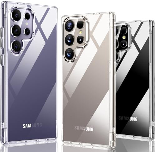 für Samsung Galaxy S24 Ultra 5G Hülle Transparent [mit 2X Panzerfolie] für Samsung S24 Ultra Handyhülle Dünne Weiche Silikon Dünn Durchsichtige Kratzfest Stoßfeste Case Galaxy S24 Ultra 5G Hülle Clear