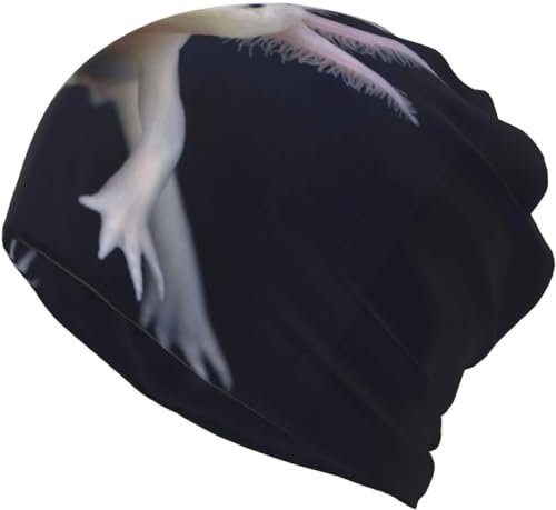 Diari Axolotl Beanie-Mütze für Herren und Damen, multifunktional, lässig, Totenkopfmütze, Kopfbedeckung, Turban, Schwarz, Siehe Abbildung, One size