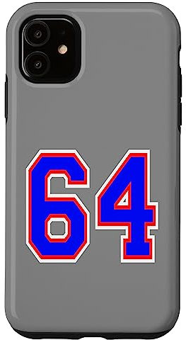 Hülle für iPhone 11 Nummer 64, 162.6 cm Rot, Weiß und Blau