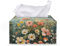 CREAMIC Taschentuchbox mit Blumendruck, rechteckig, modern, PU-Leder, rechteckig, wasserdicht, Taschentuchbox, Halter, Nachttisch, Schlafzimmer, Büro, Schreibtisch