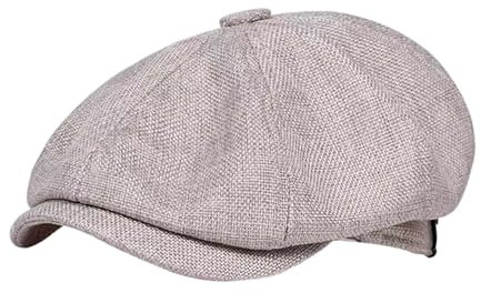 Perfeclan lässige Ballonmütze für Damen, Schirmmütze Kappe Barett Maler Mütz Bakerboy Schiebermütze Newsboy Cap Cabbie-Mütze, Elastischer Rückseite, mit Schirm Frühling-Sommer, hellgrau