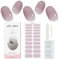 JMEOWIO Semi Cured Gel Nail Strips Cream Purple Grey Gel Nail Stickers Nails Art Design Decoration Accessories