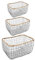 IDIMEX Metallkorb JIMO 3er Set schwarz - Aufbewahrungskörbe mit Rahmen in Rattanoptik, Drahtkorb, Dekokörbe, Organizer, stapelbar, Wohnzimmer, Badezimmer, Küche