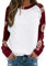 Generisch Pullover Damen Farbblock Teenager Vintage Hoodie Langarmshirts Winterpulli Mode Sport Lustig Pullover Oberteile Langarm Winterpullover Aufdruck Damenpullover Lässig Sweatshirt Ohne Kapuze