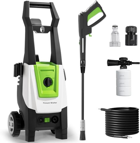 Pressure Washers, 2000w 160Bar 7.5L/min Jet Washers Pressure Washers with Adjustable Nozzle, Foam Cannon and 5m Hose, Power Washer for Cleaning Cars, Patio, Garden and Home Surface