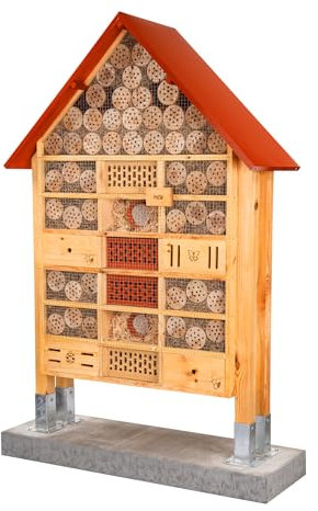 Insektenhotel - Wetterfest - Riesiges gemischtes beidseitig offenes Insektenhotel MKW Nr 1 - Insektenhaus aus massivem Laub- und Nadelholz - für Wildbienen, Marienkäfer & Schmetterlinge - Nisthilfe