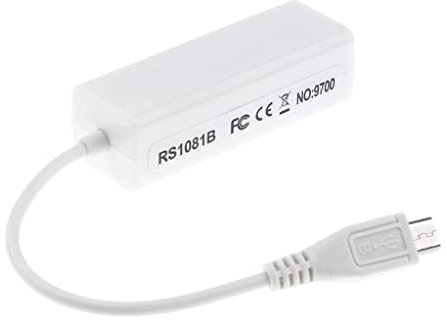 Micro USB vers RJ45 LAN 10/100Mbps Fast Ethernet Carte Adaptateur Réseau Blanc