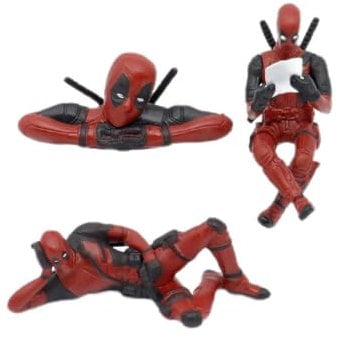 Action characters Figurine Set, 3-Piece Cake Toppers, Car and Desk Decorations, PVC Material, Red and Black