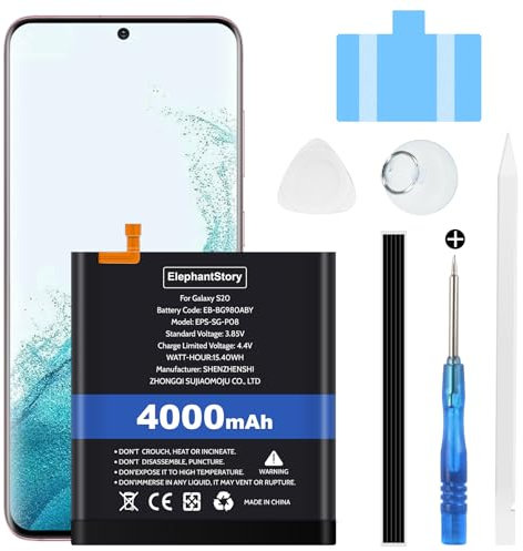 4000mAh Batterie pour Galaxy S20 SM-G980 EB-BG980ABY Li-polymère Remplacer la Batterie avec Kit d'outils de Réparation