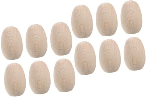 HOMSFOU 2 Sätze Dekorative Requisiten Gefälschtes Ei Dekoration Mini Weiße Gefälschte Eier Party Holzhandwerk Eier Holzeier Für Handwerk Diy-eier Aus Holz Zum Basteln Buche 6 Stück * 2