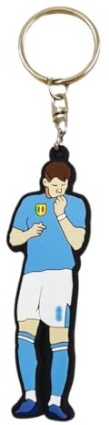 Shop and Solve Schlüsselanhänger Champions d'Italia Vesuvio 4 dreifarbiges Schild und geprägte Daten, 5 cm, Geschenk für neapolitanische Fans, limitierte Edition (Celebrativa 4), hellblau, 5cm