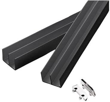 CEHJZQRPL Acrylic Glass Track Thickened 5mm Glass Sliding Door Double Track Display Cabinet Slide, Aluminum Alloy Track Wheel Accessories(210cm/82.7in)